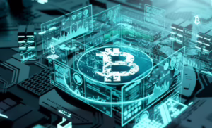 A glowing Bitcoin symbol (₿) is surrounded by transparent digital screens displaying charts, graphs, and blockchain metrics, set against a futuristic background of circuit board patterns and data interfaces, symbolizing Crypto News AI Integration for Smarter Market Insights through real-time analytics, machine learning overlays, and founder-led intelligence systems that empower traders and analysts to decode crypto volatility, forecast market shifts, and scale decision-making with AI-driven precision.